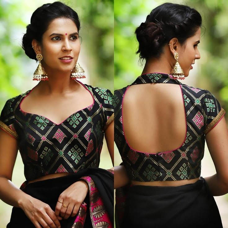 Teardrop Back Silk Blouse