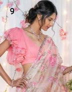 Puff-Sleeve Tassel Tie-Back Blouse